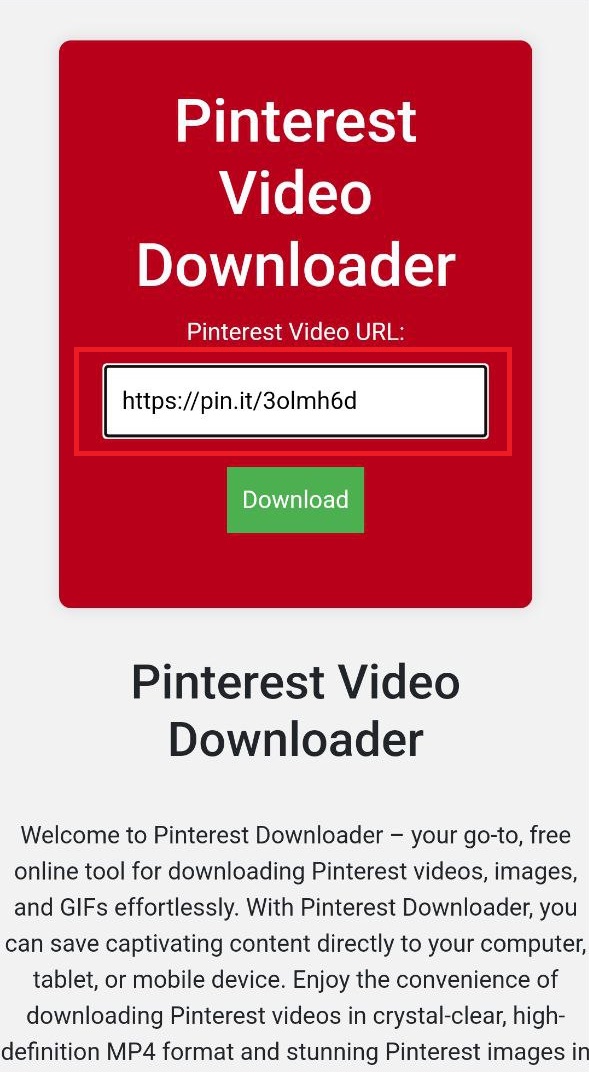 Pinterest Video Downloader