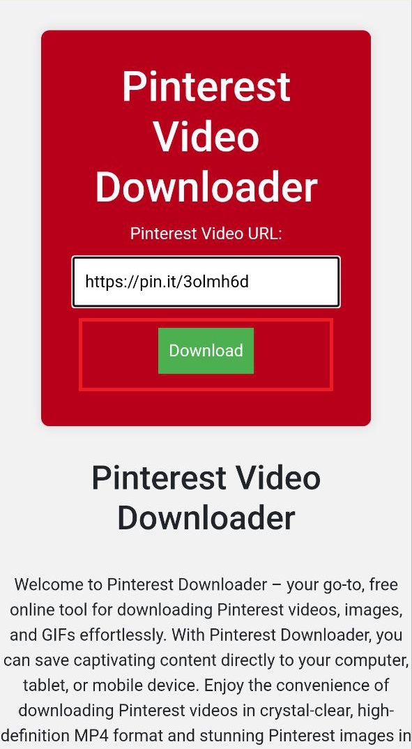 Pinterest Video Downloader